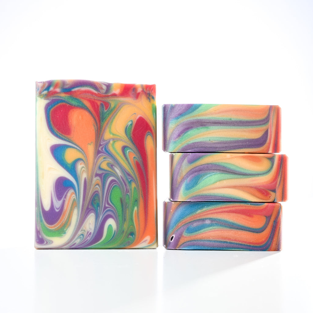 Rainbow Swirls Soap - Tanglebrook Soapery