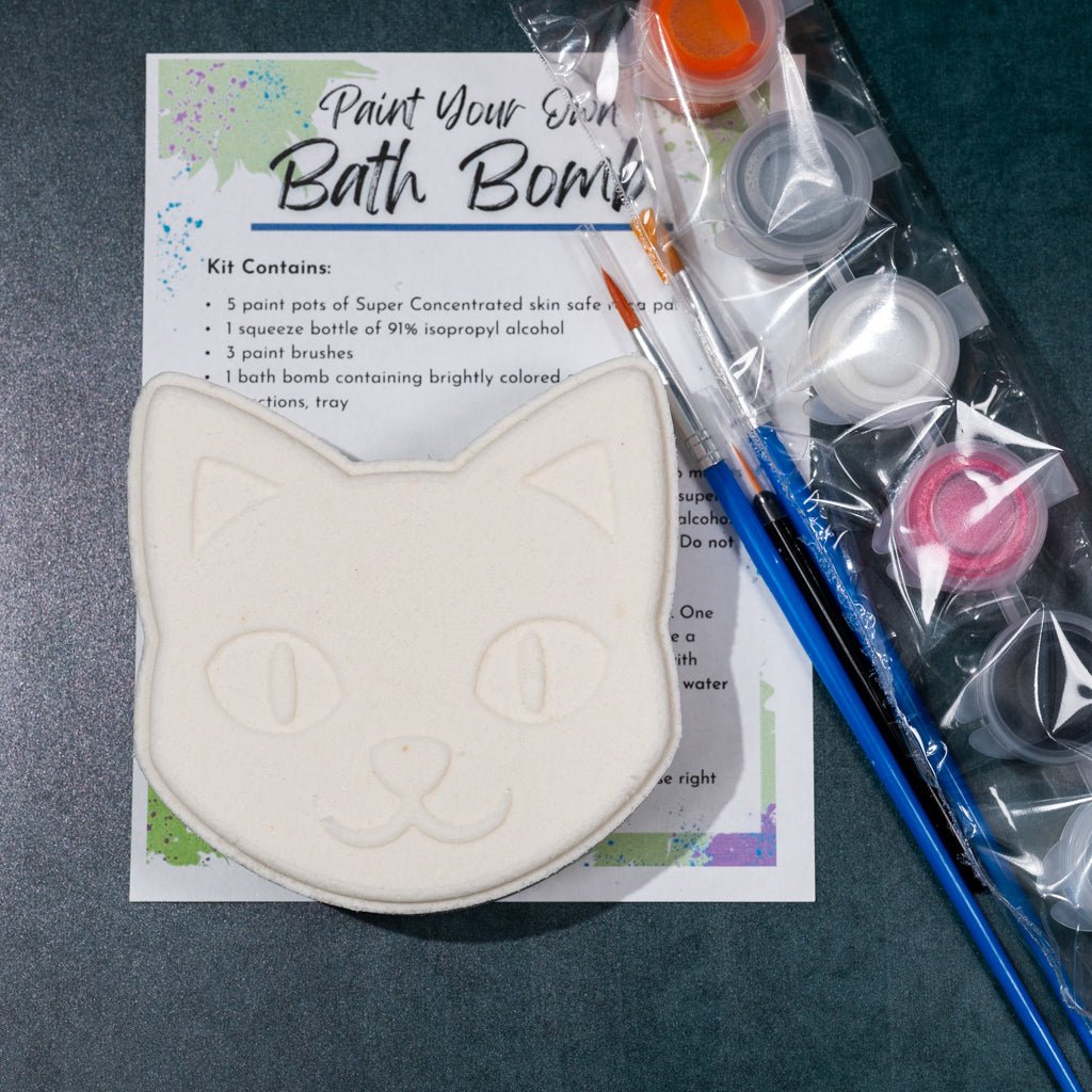 Cat Face Paint-Your-Own Bath Bomb Kit - Tanglebrook Soapery