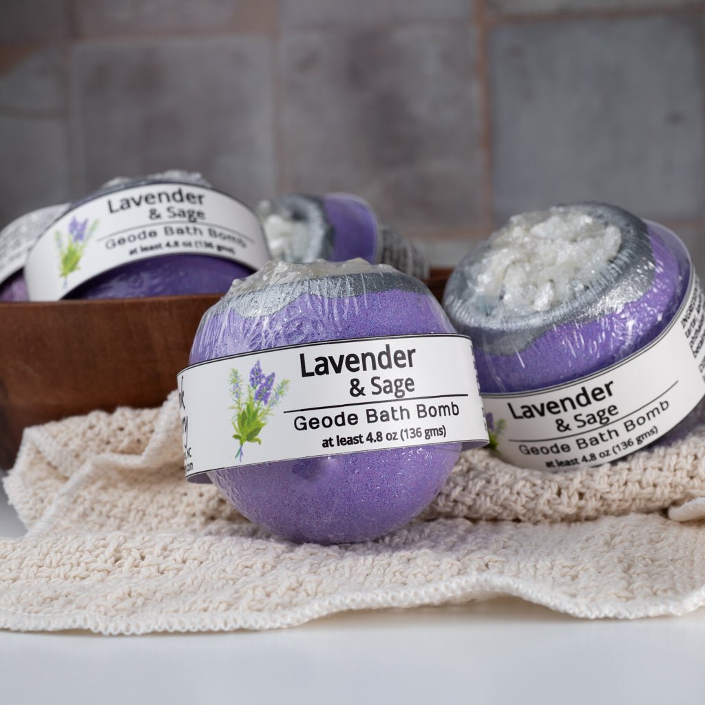 Lavender & Sage Geode Bath Bomb - Tanglebrook Soapery