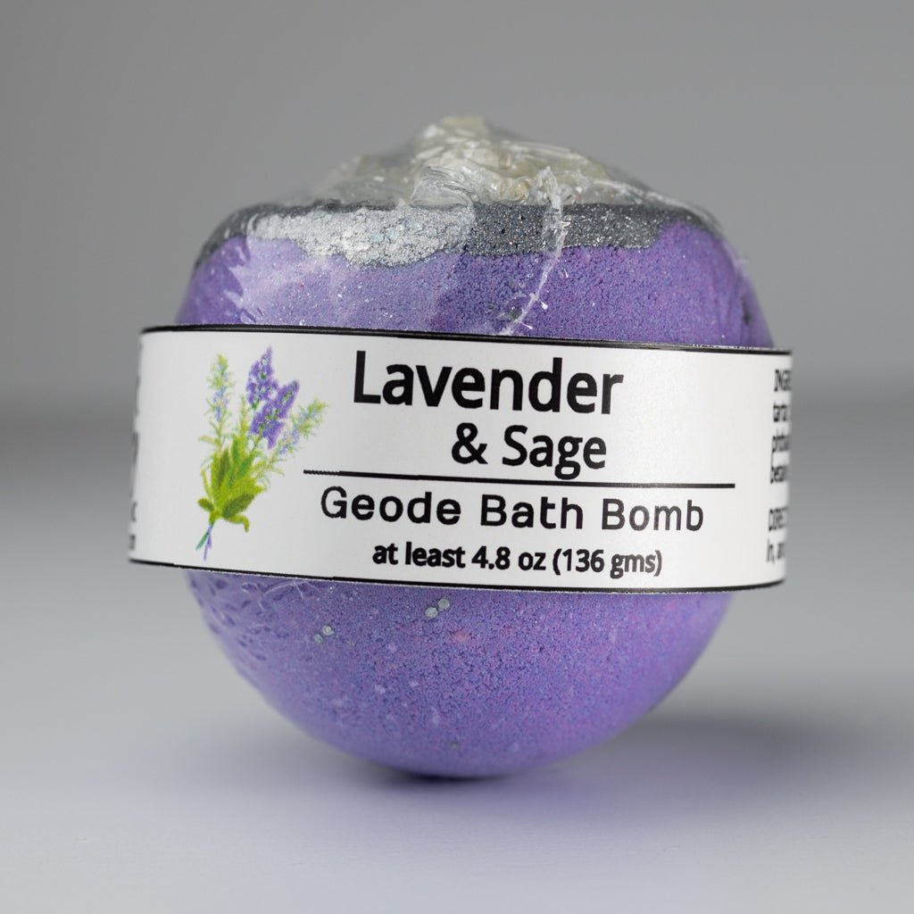 Lavender & Sage Geode Bath Bomb - Tanglebrook Soapery