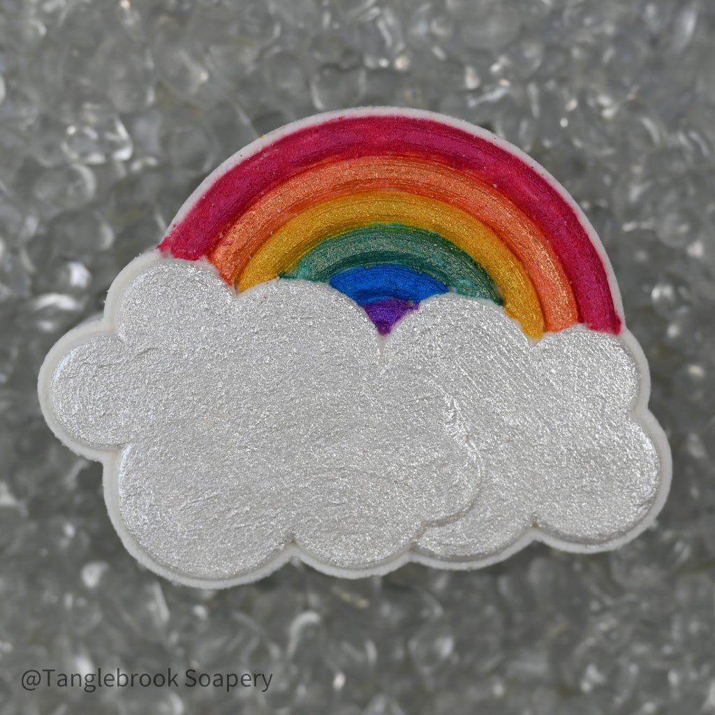 Rainbow & Clouds Bath Bomb - Tanglebrook Soapery