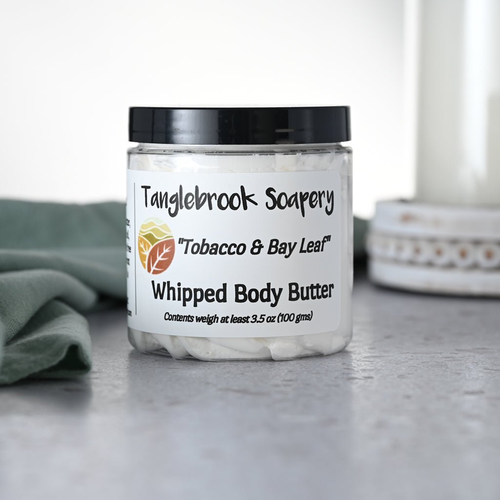 Tobacco & Bay Leaf Whipped Body Butter - Tanglebrook Soapery